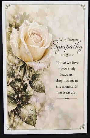 Peaceful Rose Sympathy A4 Portrait Topper by Margarette Blakeborough