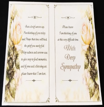 Peaceful Rose Sympathy A4 Portrait Topper by Margarette Blakeborough