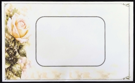 Peaceful Rose Sympathy A4 Portrait Topper by Margarette Blakeborough