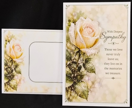 Peaceful Rose Sympathy A4 Portrait Topper by Margarette Blakeborough