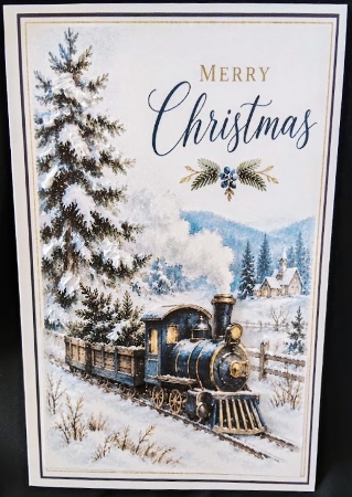 Blue Gold Christmas Vintage Quick cards 2 by Margarette Blakeborough