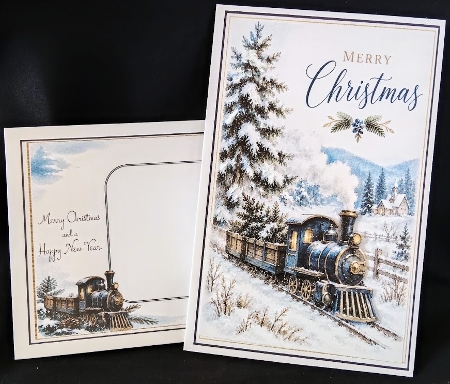Blue Gold Christmas Vintage Quick cards 2 by Margarette Blakeborough