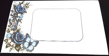 Royal Blue Birthday Elegance Birthday  A4 Portrait Card Topper by Margarette Blakeborough
