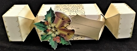 Holly and Swirls Cracker Shaped Treat or Favour Box by Margarette Blakeborough