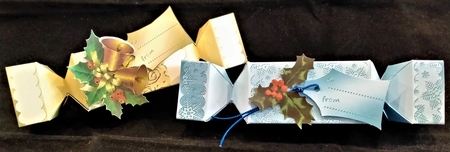 Holly and Swirls Cracker Shaped Treat or Favour Box by Margarette Blakeborough