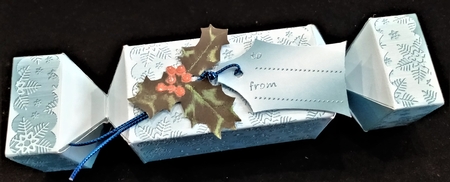 Metallic Snowflakes Cracker Shaped Treat or Favour Box by Margarette Blakeborough