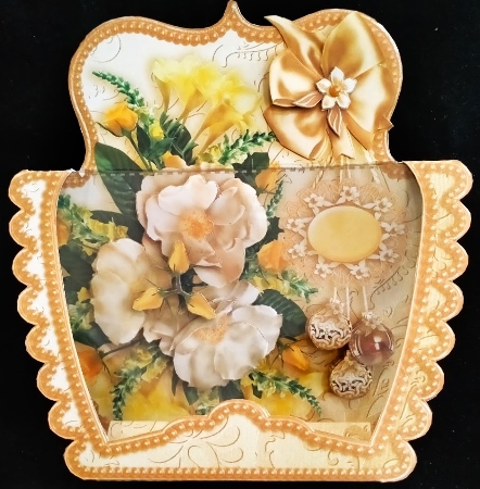 3D Acetate Window Cream Roses Bouquet by Margarette Blakeborough