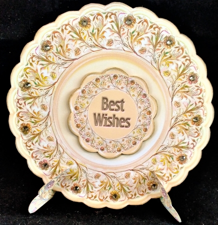 Plate Card Kit - Cream Art Nouveau Floral by Margarette Blakeborough