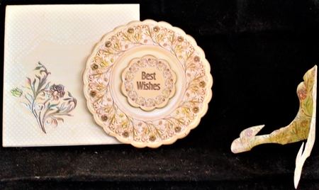 Plate Card Kit - Cream Art Nouveau Floral by Margarette Blakeborough