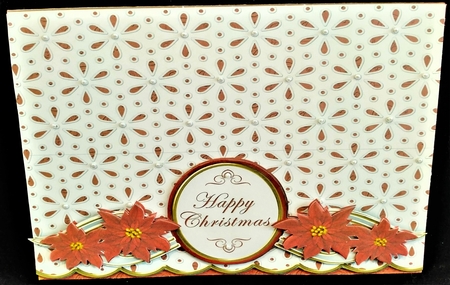 Red Poinsettia Happy Christmas Lace Wrap Decoupage Mini Kit by Margarette Blakeborough