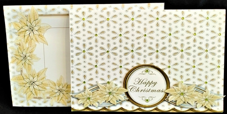 Cream Poin Happy Christmas Lace Wrap Decoupage Mini Kit by Margarette Blakeborough