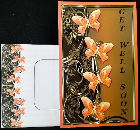 Bronze/orange Floral Butterfly Get Well Soon Topper by Margarette Blakeborough