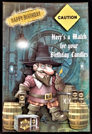 Funny Male Birthday Card - here's the Match by Margarette Blakeborough
