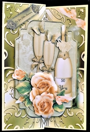 No Holes Fold Golden Wedding Anniversary Mini Kit by Margarette Blakeborough