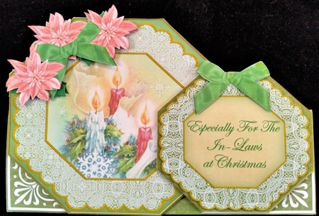 Candle Trio in Laws at Christmas Double Octagon Card Kit by Margarette Blakeborough