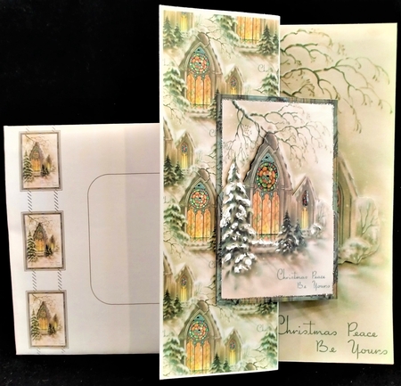Vintage Church Window No Hole Fold Back Card by Margarette Blakeborough