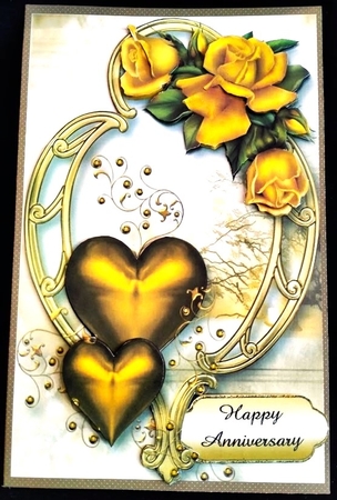 Hearts and Flowers - Golden Roses by Margarette Blakeborough
