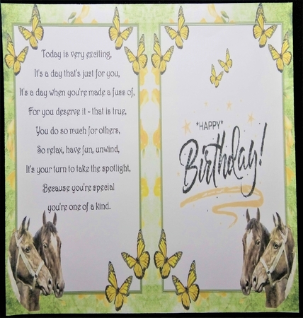 Horses with Daffodils & Butterflies by Margarette Blakeborough