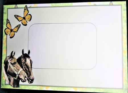 Horses with Daffodils & Butterflies by Margarette Blakeborough