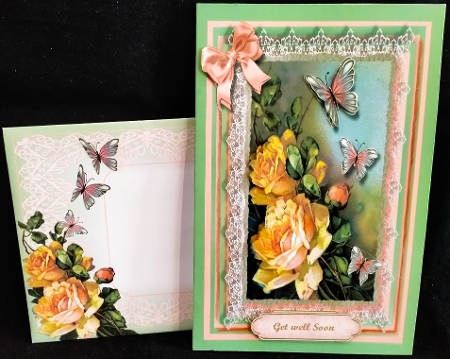 Beautiful Roses and Butterflys 8x8 App by Margarette Blakeborough