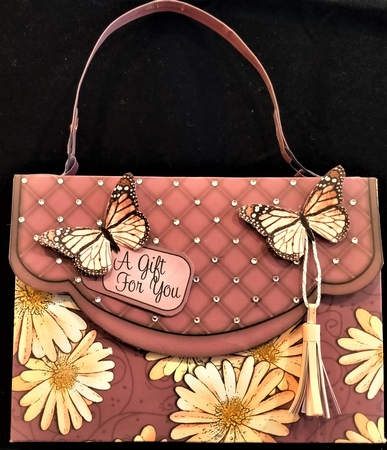 3D Butterflies & Flowers Handbag Treat or Favour Box Kit by Margarette Blakeborough