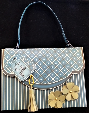 3D Elegant Stripes Handbag Treat or Favour Box Kit by Margarette Blakeborough