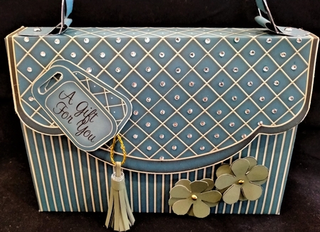 3D Elegant Stripes Handbag Treat or Favour Box Kit by Margarette Blakeborough