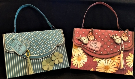 3D Elegant Stripes Handbag Treat or Favour Box Kit by Margarette Blakeborough