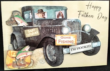 Rusty Truck - Gone Fishing- for Male by Margarette Blakeborough