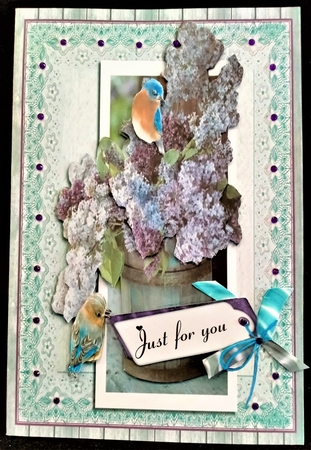 Lilacs & Bluebirds Out of Bounds Easel Topper by Margarette Blakeborough