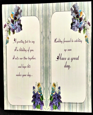 Lilacs & Bluebirds Out of Bounds Easel Topper by Margarette Blakeborough