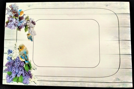 Lilacs & Bluebirds Out of Bounds Easel Topper by Margarette Blakeborough
