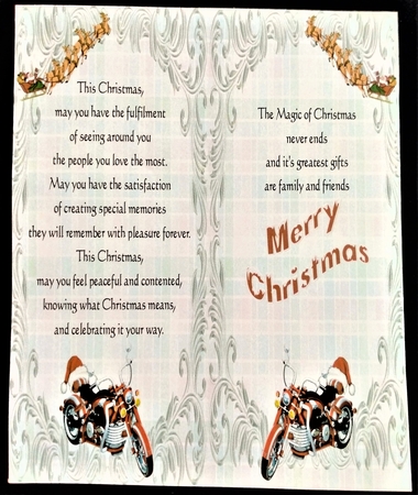 Christmas Motorbike by Margarette Blakeborough