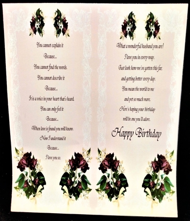 Beautiful Wine Roses on Baby's Breath  by Margarette Blakeborough