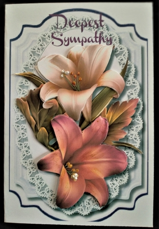 Print, Cut, and Fold , Deepest Sympathy Autumn Lillies  by Margarette Blakeborough