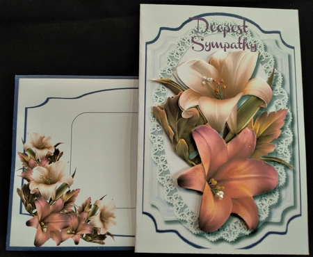 Print, Cut, and Fold , Deepest Sympathy Autumn Lillies  by Margarette Blakeborough