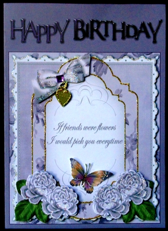 Lilac Rose If Friends Were -  Fancy 7in Decoupage Topper by Margarette Blakeborough