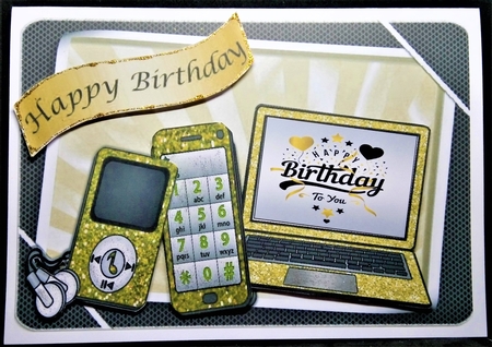 Boys Gold Gadgets & Things, Mobile, Laptop, Mp3 Player by Margarette Blakeborough