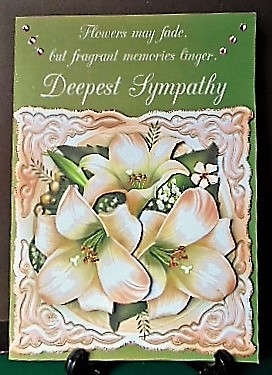 Soft Vintage White Flowers Card by Margarette Blakeborough