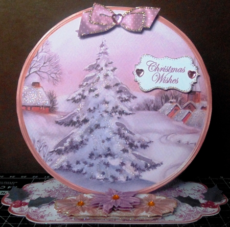 Snow Tree Circle Easel Card Mini Kit by Margarette Blakeborough