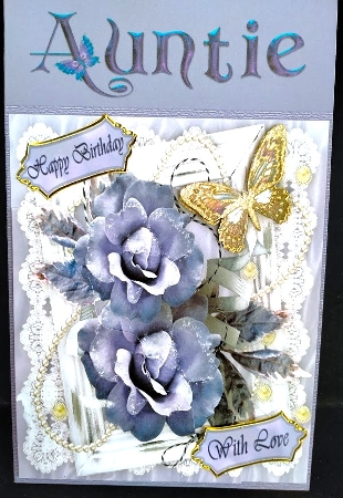 Purple Rose Corner Pyramid by Margarette Blakeborough