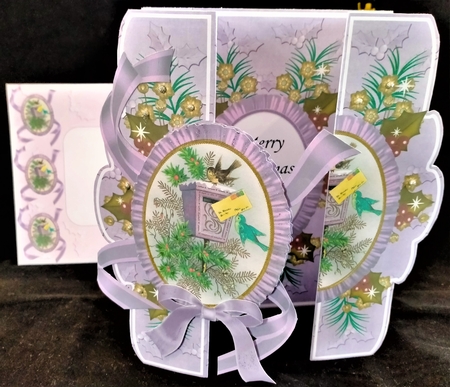 Lilac Postbox A5 Tri-fold Fancy Card Mini Kit by Margarette Blakeborough