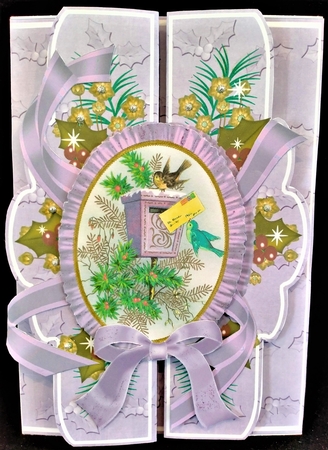 Lilac Postbox A5 Tri-fold Fancy Card Mini Kit by Margarette Blakeborough