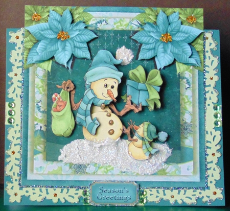 Cardtopper Cute Snowman 620 by Margarette Blakeborough