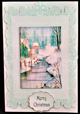 The Frozen Stream with Lace Frame 7x7 by Margarette Blakeborough