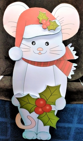 3D on the Shelf Card Kit - Little Christmas Mouse by Margarette Blakeborough