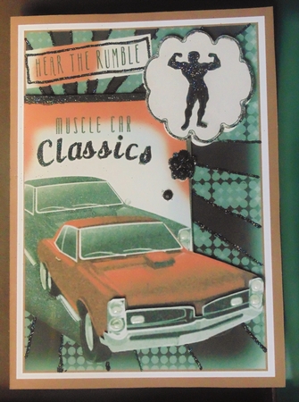 Muscle Car Rumble Card Front by Margarette Blakeborough
