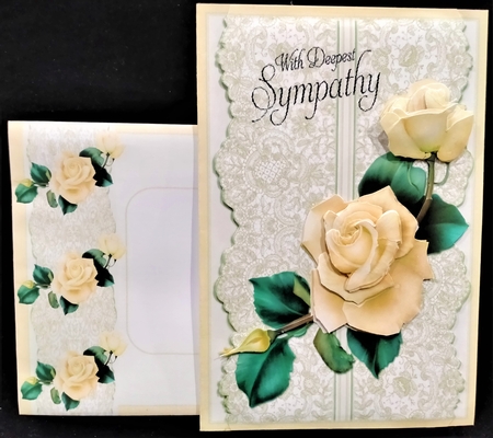 Roses on Lace - Cream on Cream by Margarette Blakeborough
