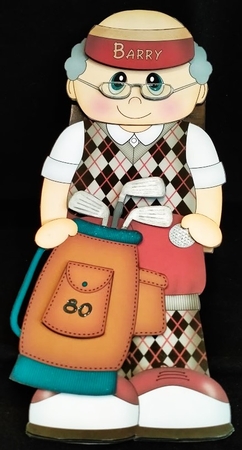 3D on the Shelf Card Kit - Little Golf Old Man Ernie by Margarette Blakeborough