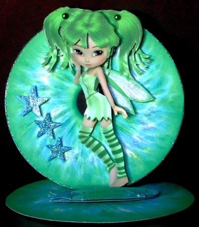 MARCH FAIRY IRIS EASEL CARD by Margarette Blakeborough